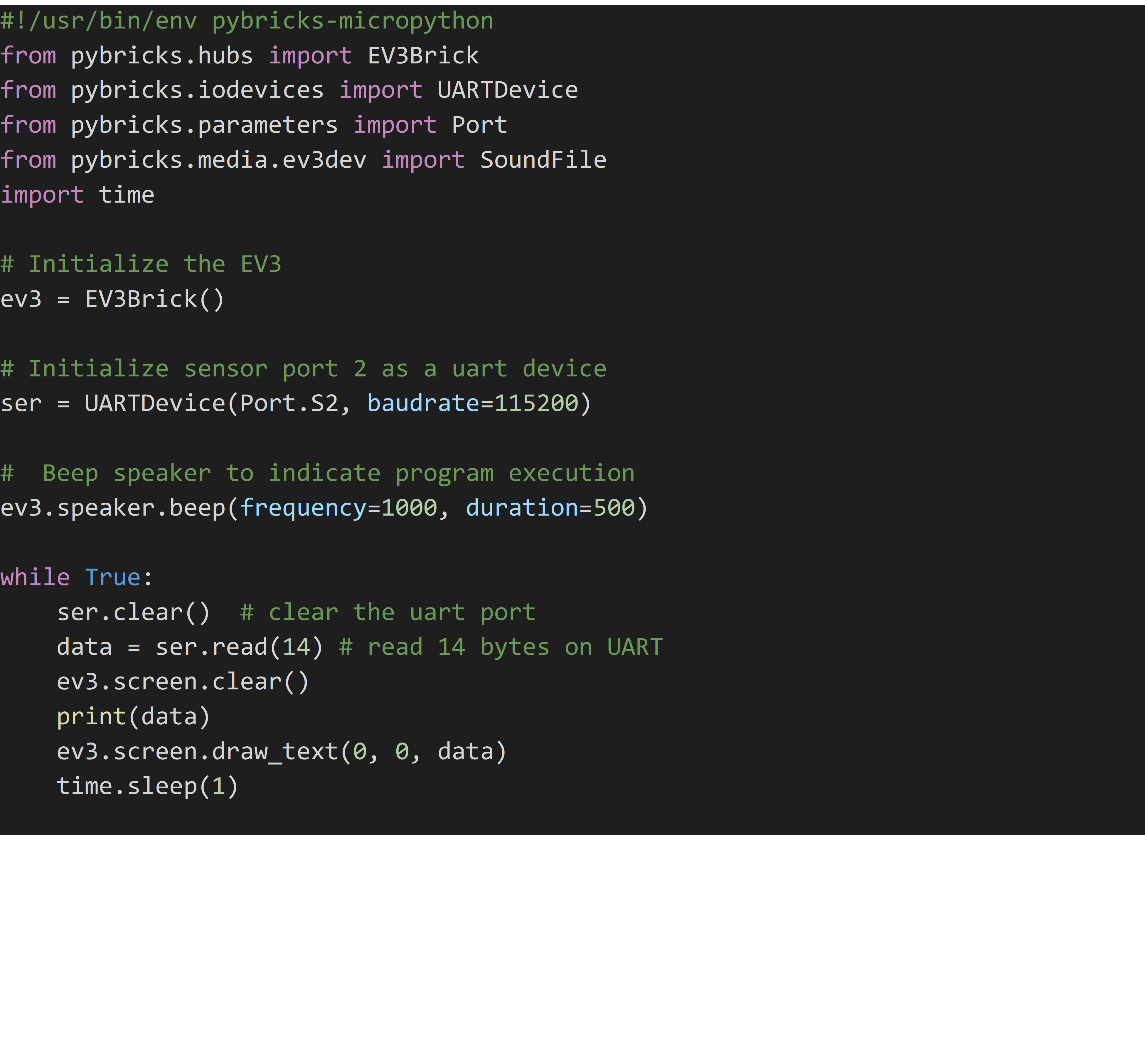 EV3 code for reading and displaying date and time